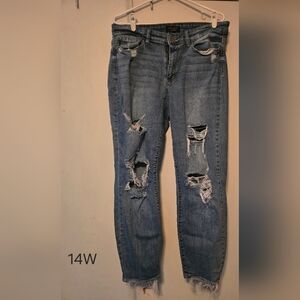 Judy Blue Light Blue Distressed Ankle Jeans